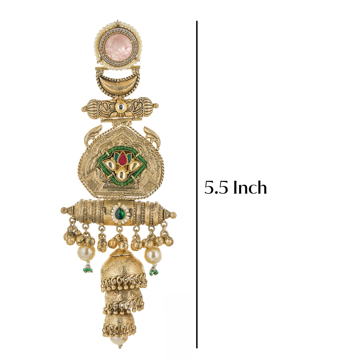 Temple Tale Jhumkas Teardrop Pink Hue