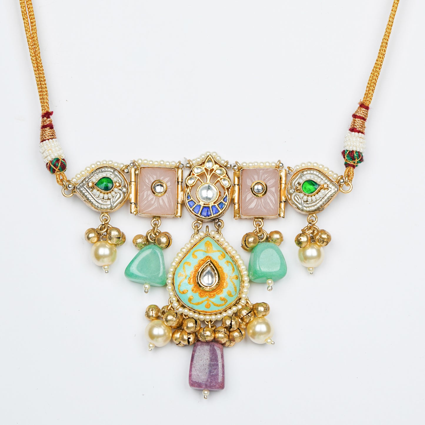 Heer Mahal Kundan Necklace Lime