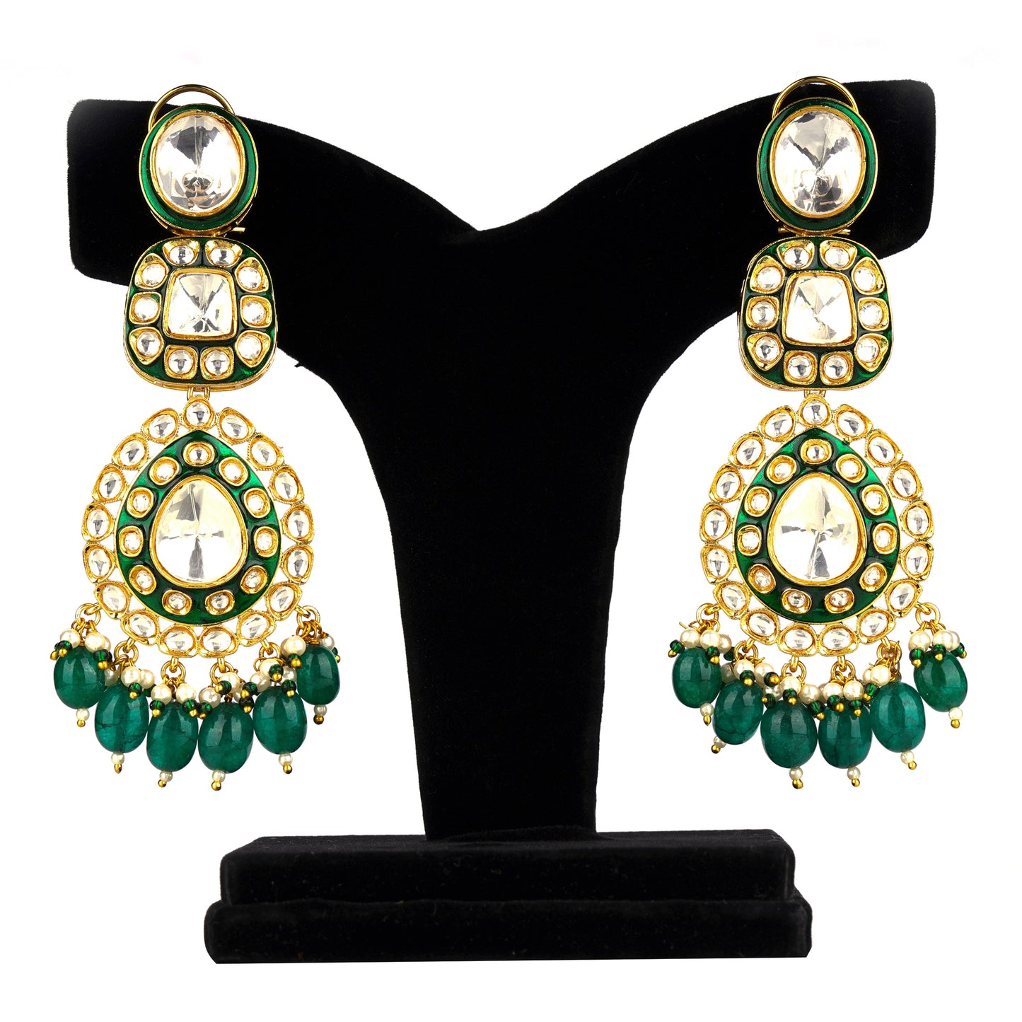 Roshni Jhumka Green - AashiDesigns