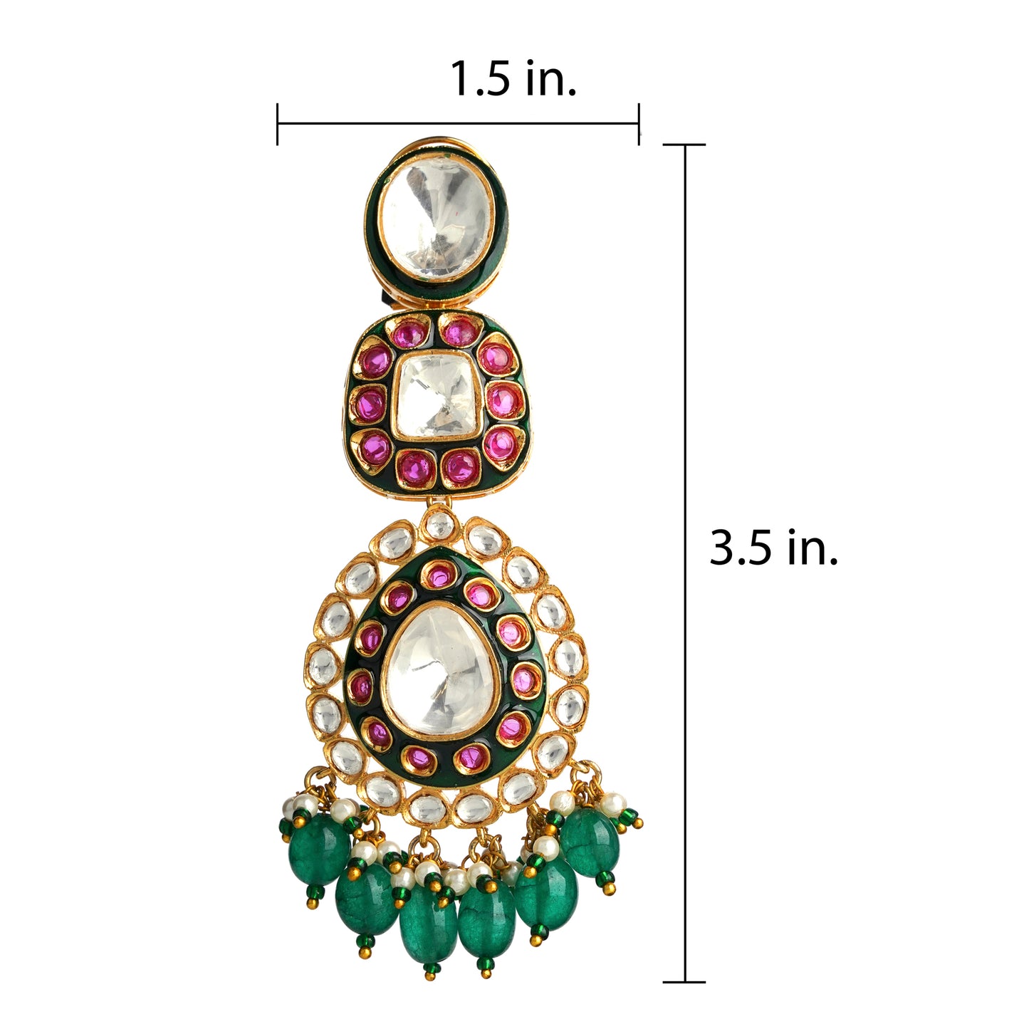 Roshni Jhumka Red - AashiDesigns