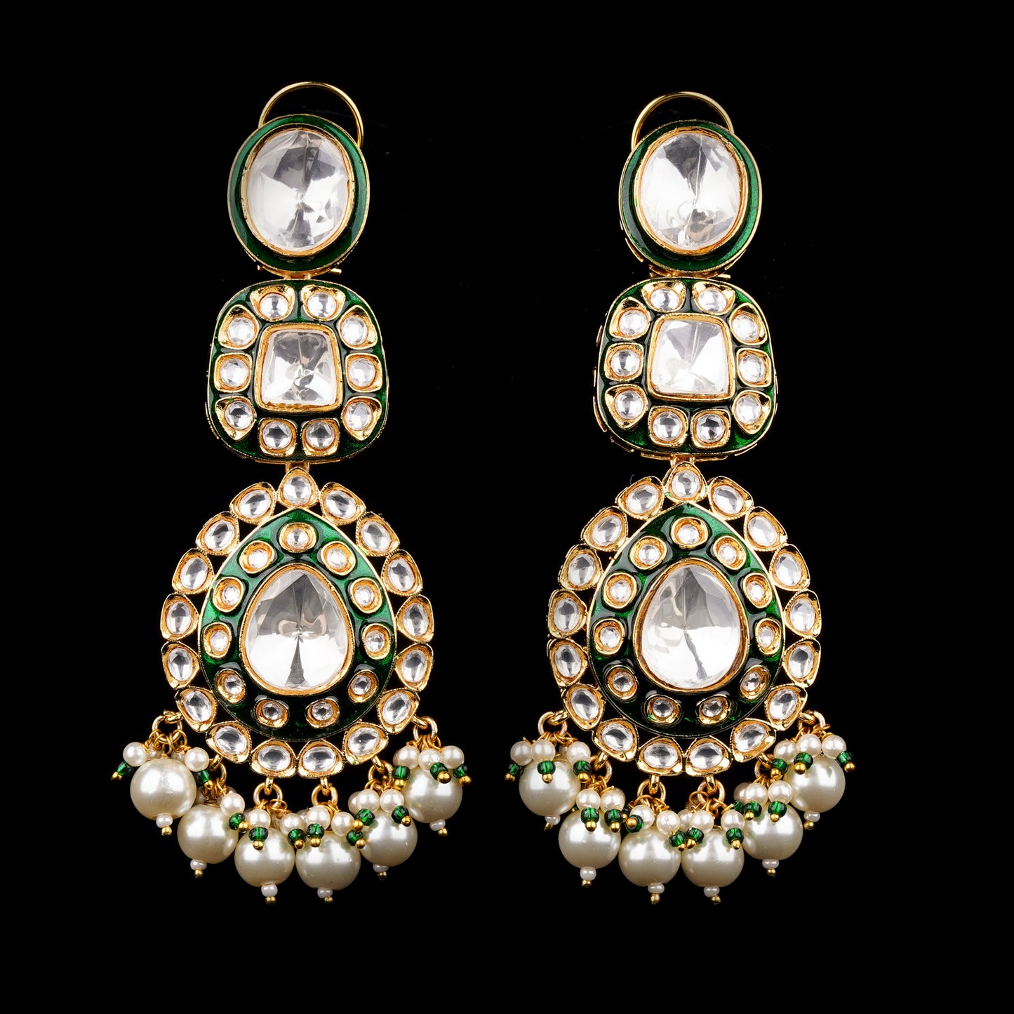 Roshni Jhumka White - AashiDesigns