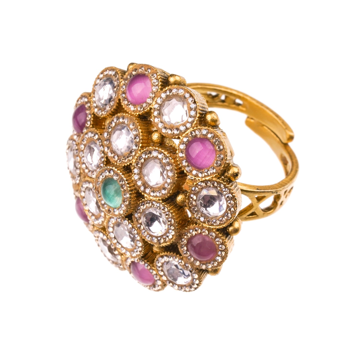 Regal Bloom Kundan Ring