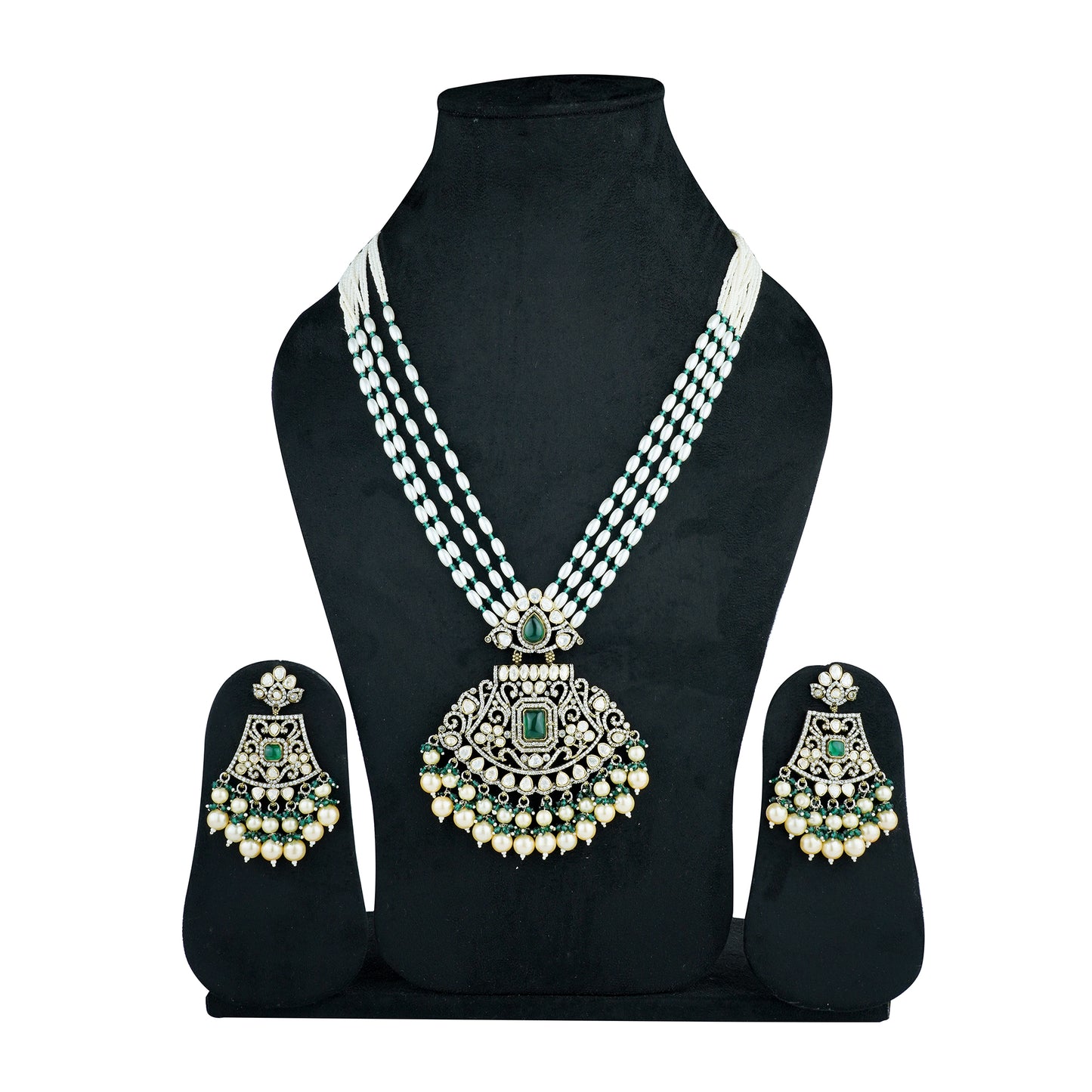 Shanadar Pearl White Kundan Set