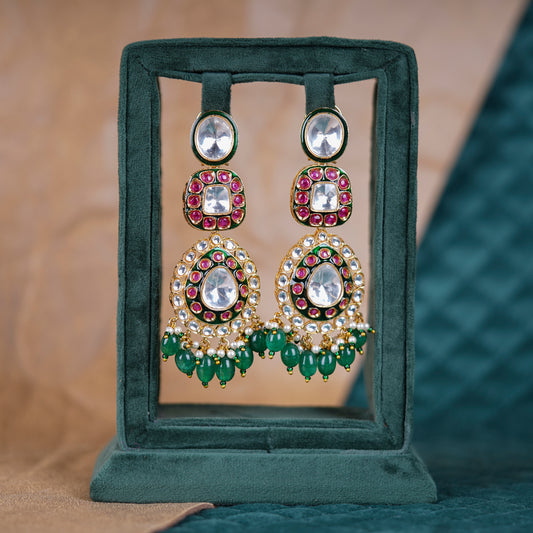 Roshni Jhumka Red - AashiDesigns