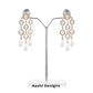 Pearl Cascade Statement Earrings Gold