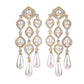 Pearl Cascade Statement Earrings Gold