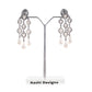 Pearl Cascade Statement Earrings Silver