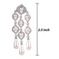 Pearl Cascade Statement Earrings Silver