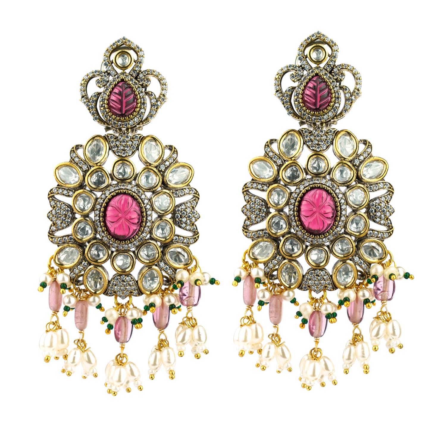 Shanada Pink Kundan Set