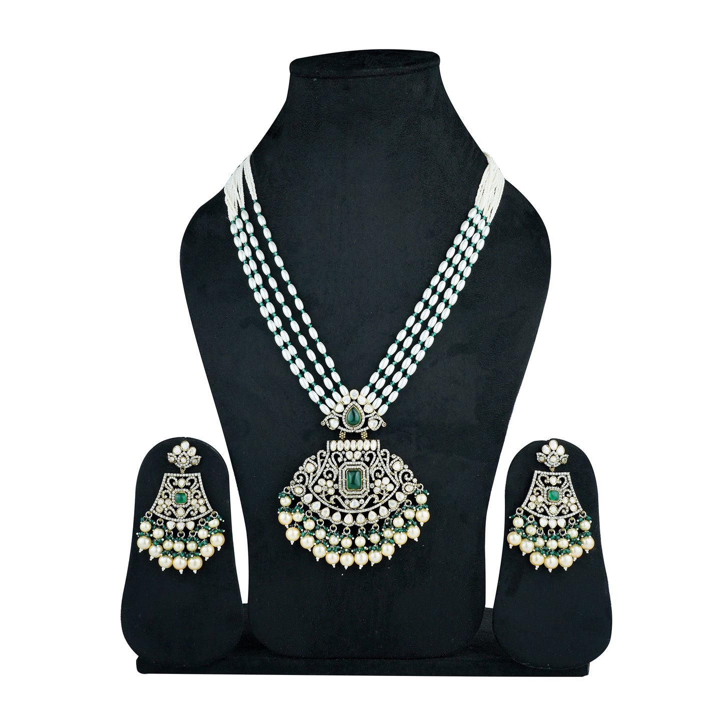 Shanadar Pearl White Kundan Set