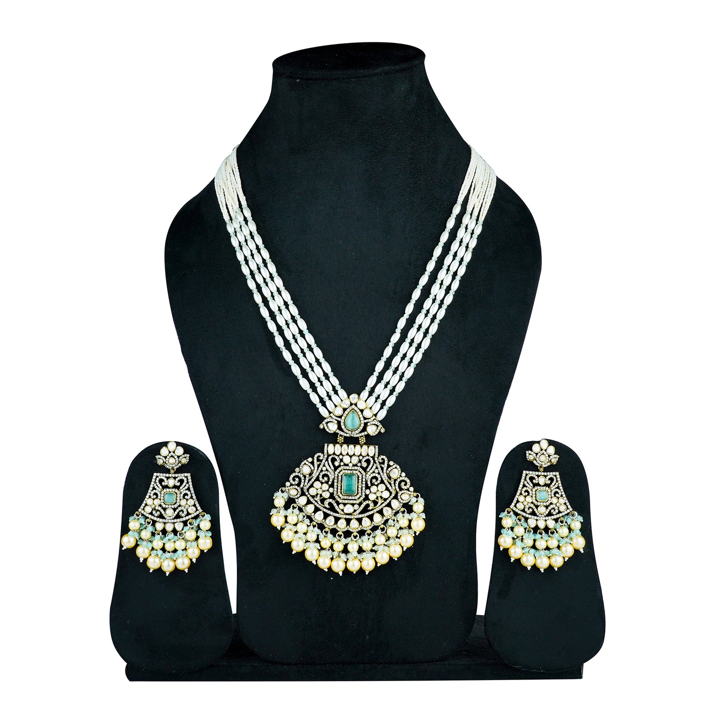 Shanada White Kundan Set